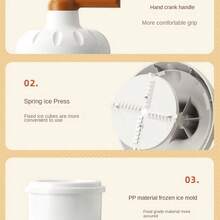 Household Mini Hand-Cranked Ice Shaver Machine, Snowflake Ice Maker, Ice Crusher, Ice Cream Maker - White - View 7