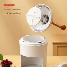 Household Mini Hand-Cranked Ice Shaver Machine, Snowflake Ice Maker, Ice Crusher, Ice Cream Maker - White - View 5