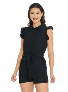 Jumper short olan en hombro - Negro - Ver 1