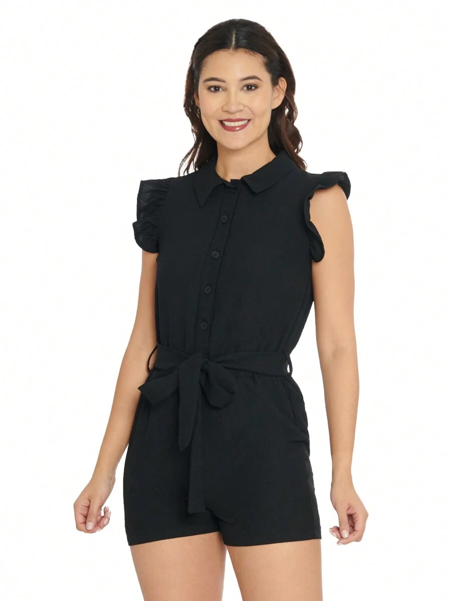 Jumper short olan en hombro - Negro - Ver 1