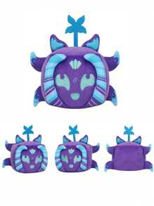 Juguete de peluche de 15cm/5.9in con forma de zorro cuadrado de color morado con diseño de frutas divertidas - Animales de peluche, periféricos de juego, muñecos cuadrados cómodos - Regalos de fiesta de cumpleaños para niños, decoración de habitación de niñas, decoración navideña