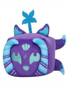 Juguete de peluche de 15cm/5.9in con forma de zorro cuadrado de color morado con diseño de frutas divertidas - Animales de peluche, periféricos de juego, muñecos cuadrados cómodos - Regalos de fiesta de cumpleaños para niños, decoración de habitación de niñas, decoración navideña
