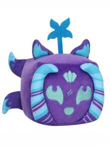 Juguete de peluche de 15cm/5.9in con forma de zorro cuadrado de color morado con diseño de frutas divertidas - Animales de peluche, periféricos de juego, muñecos cuadrados cómodos - Regalos de fiesta de cumpleaños para niños, decoración de habitación de niñas, decoración navideña