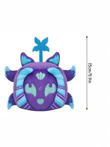 Juguete de peluche de 15cm/5.9in con forma de zorro cuadrado de color morado con diseño de frutas divertidas - Animales de peluche, periféricos de juego, muñecos cuadrados cómodos - Regalos de fiesta de cumpleaños para niños, decoración de habitación de niñas, decoración navideña