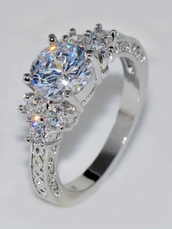 1枚女士鑽戒，求婚、承諾、婚禮配戴珠寶