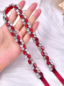 1 Piece Gorgeous Ruby Dress Belt Handmade Thin Wedding Belt Burgundy Ribbon Bow Important Festival Women's Sash - Red Ribbon - View 4