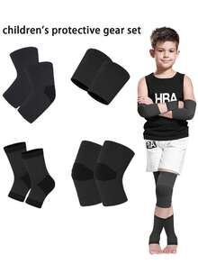 Children's Protective Gear Set, 8 In 1 Knee And Elbow Pads Set For Kids And Teens, Suitable For Roller Skating, Skateboarding, Ice Skating, Cycling, Etc. - Multicolor - View 2