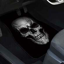 1入組獨特骷髏元素印花汽車地墊，通用前後車腳墊，保護您的汽車免受灰塵和泥漿，SUV和轎車均適用的迷彩圖案車腳墊 - 均碼 - 查看 2
