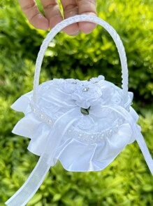 1PC Jewelry Organizer Jewelry Boxes For Women Holiday Anniversary Proposal Ring, Wedding Flower Girl Wedding Ring Storage Box, Wedding Anniversary Gift For Girlfriend And Wife(Does Not Include Ring) - White - View 17