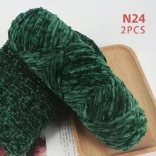 QJH 1pc/2pcs Velvet Chenille Yarn, Soft & Warm Hand Woven Yarn Thread, Perfect For DIY Crochet And Knitting Creative Projects, Ideal For Weaving Scarves, Blankets, Hats, Sweaters