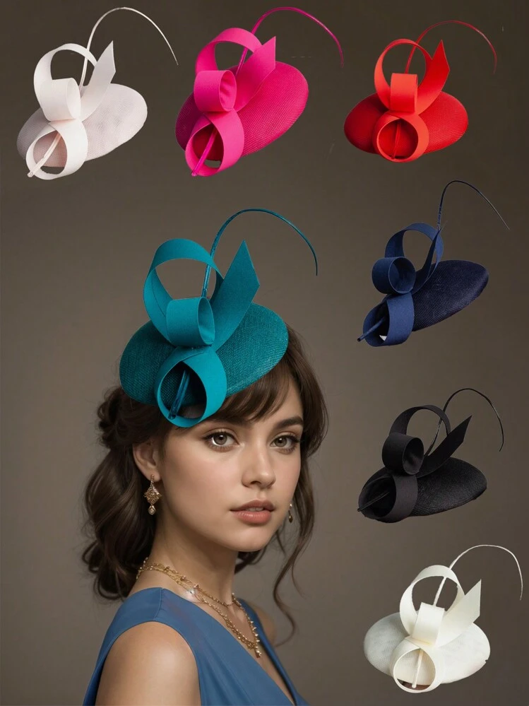 1 pièce Fascinator en forme de couronne pour le Kentucky Derby, pour thé, adapté pour les mariages, les cocktails, mini chapeau, petit chapeau, chapeau élégant, mini haut-de-forme, mini casquette, fournitures scolaires, cadeaux - Multicolore - Voir 1