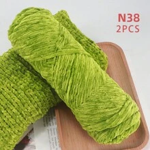 QJH 1pc/2pcs Velvet Chenille Yarn, Soft & Warm Hand Woven Yarn Thread, Perfect For DIY Crochet And Knitting Creative Projects, Ideal For Weaving Scarves, Blankets, Hats, Sweaters