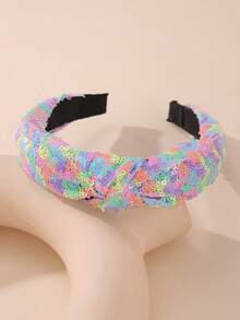 1pc Sparkly Girl's Hair Band For Party And Daily Decoration - Multicolor - View 4