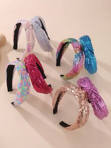 1pc Sparkly Girl's Hair Band For Party And Daily Decoration - Multicolor - View 12