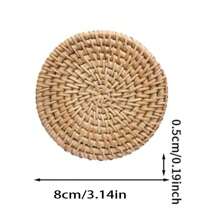 1 件/3 件家用厨房、餐厅、客厅藤制杯垫，隔热、防刮、防尘，适用于派对、礼物、生日、圣诞节