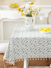 1 Khăn trải bàn hình chữ nhật in hoa màu xanh Ditsy, dùng cho bàn cà phê/tủ giày/tủ đầu giường, vỏ chống bụi cho trang trí nhà kiểu nông thôn, thích hợp cho các bữa tiệc/bữa tối/tiệc sinh nhật/cắm trại/dã ngoại/vườn/nhà hàng phương Tây/khách sạn/trang trí bàn trang điểm - Nhiều màu - Xem 18