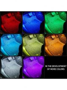 1 Bộ 72 Đèn LED Xe Hơi Ô Tô Không Khí Đèn Đèn Neon DIY RGB Nhiều Màu Sắc 48 Đèn LED Từ Xa Ứng Dụng Xe Ô Tô Điều Khiển Dải đèn Bộ - Nhiều màu - Xem 6