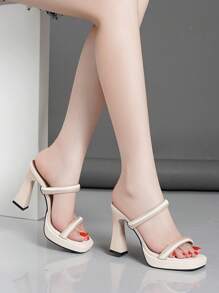 Letnie, wodoodporne, platformowe sandały na wysokim obcasie dla kobiet, klapki z paskami i grubym lub grubym obcasem