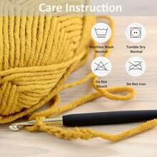 1/12 件丙烯酸针织纱团 - 双层针织多色纱包，配有钩针和针迹标记，适用于任何钩针和针织迷你项目 DIY