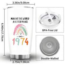 1PC 20OZ Cốc thủy tinh Quà tặng sinh nhật lần thứ 50 cho cô ấy, Quà tặng sinh nhật lần thứ 50 cho phụ nữ Quà tặng sinh nhật năm 1974 cho phụ nữ Cốc thủy tinh cách nhiệt bằng thép không gỉ 20oz Quà tặng 50 năm cho phụ nữ Bà Mẹ Vợ Con gái Bạn bè Quay lại trường - Nhiều màu - Xem 11