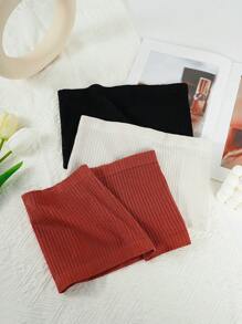 3pcs Seamless Wirefree Bralette For Women, Basic Ribbed Knit Bandeau Bra, Elastic Sleeveless Camisole Top, Comfy Maternity Tube Top