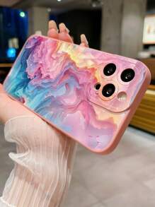 1 个拼色图案眼睛印花手机壳，适用于 iPhone、三星、小米/Redmi、OPPO/Realme、VIVO、Infinix - 粉色 - 查看 2