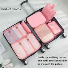 8 pièces Set organisateur de sac de maman - Accessoires premium pour les voyages et l'utilisation quotidienne, avec un sac à linge, un sac à chaussures de compression et des organiseurs séparés pour les vêtements et les sous-vêtements. Idéal pour un rangement efficace et la commodité en déplacement. Amour Saint Valentin
