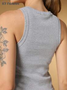 Women Tank Tops & Camis - 灰色 - 查看 7