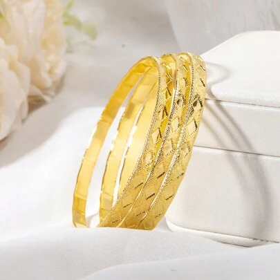 3入組幾何圖案分層兒童手鍊，適合3-9歲兒童