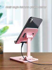 Portable Pink Telescopic Folding Mobile Phone Stand - Pink - View 3
