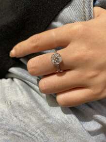 1 chiếc nhẫn đính hôn Moissanite tinh xảo, nhẫn đính hôn bạc S925, nhẫn cưới kỷ niệm vĩnh cửu, quà tặng trang sức xa xỉ cho phụ nữ trang sức cô dâu đính đá - Moissanite 30 điểm - Xem 7