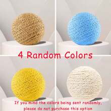 Bola grande de sisal para rascar gatos (interactiva, con sonido), juguete duradero para mascotas para morder, raspar, pulir dientes y entretenerse, adecuado para que los gatos persigan, muerdan y rasquen - Multicolor - Ver 16