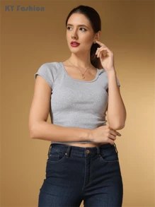 Women T-Shirts - Xám - Xem 1