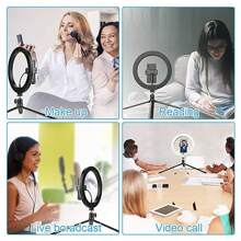 Ring Light With Tripod For Cell Phone, 10 Inch Dimmable Fill Light, 3 Modes 10 Brightness For LED Ring Light Compatible With IPhone/Android Cell Phones - Black - View 4