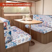 4入組波西米亞風格房車沙發座椅墊套，彈性豆漿絲面料，舒適沙發套，易安裝，可機洗，防塵和防刮擦，沙發保護套適用於2座沙發，適用於房車和露營裝飾。 - 彩色 - 查看 1