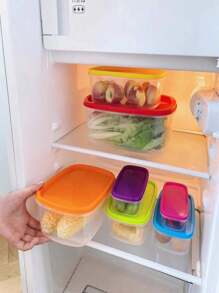 Juego de 7 recipientes apilables de almacenamiento para nevera, cajas organizadoras para nevera, cocina, despensa, armarios