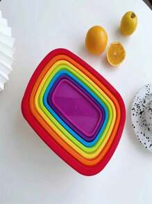 Juego de 7 recipientes apilables de almacenamiento para nevera, cajas organizadoras para nevera, cocina, despensa, armarios