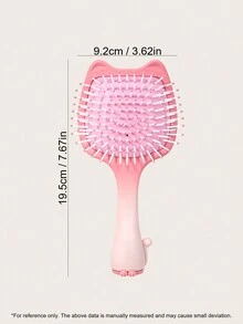 1pc Mini Air Cushion Comb With Handle, Gradient Color Cute Cat Ear Design, Wet/Dry Use, Portable Detangling Hair Comb, Scalp Massage, Suitable For Fine/Curly/Dry Hair, Hair Care Essential, Girls Gift, Travel Must-Have, Multiple Colors Available - Multicolor - View 5