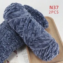 QJH 1pc/2pcs Velvet Chenille Yarn, Soft & Warm Hand Woven Yarn Thread, Perfect For DIY Crochet And Knitting Creative Projects, Ideal For Weaving Scarves, Blankets, Hats, Sweaters