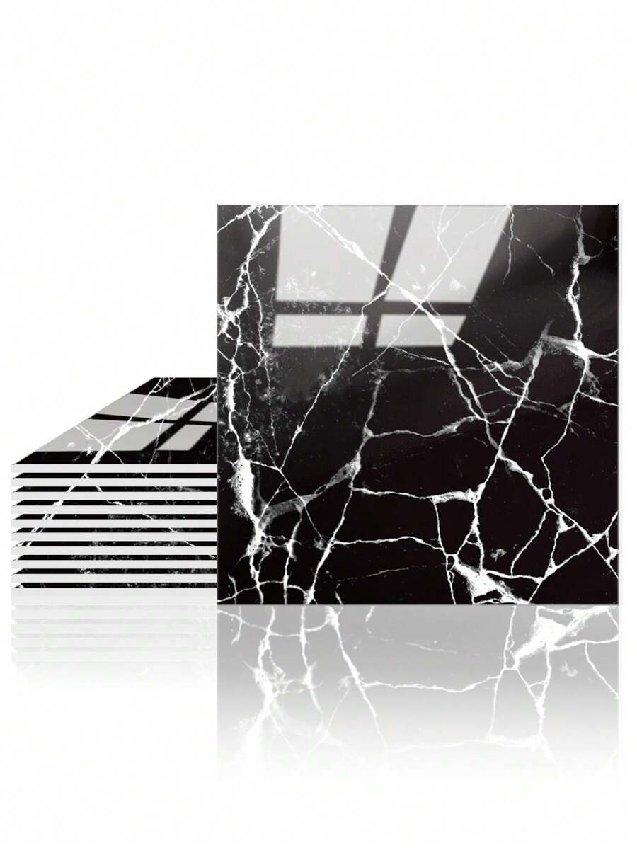 11 miếng dán tường họa tiết đá cẩm thạch trắng 1㎡, giấy dán tường dày chống thấm nước, gạch ốp tường tự dính 3D cho phòng tắm, nhà vệ sinh, miếng dán cải tạo, tấm ốp tường lột, giấy dán tường, giấy dán tường, đồ trang trí mùa xuân làm mới ngôi nhà của bạn, miếng dán trang trí Rama