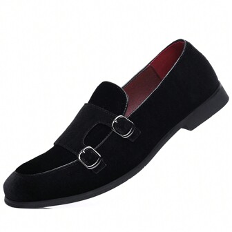 Men's Loafers Formal Wedding Dress Shoes, Slip-On Flat Driving Shoes, Business Casual Shoes In Blue And Red