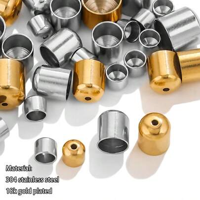 20pcs 304 Stainless Steel Cap Head Accessories Round Head Bucket Piercing Handmade Jewelry DIY Jewelry Accessories Bucket