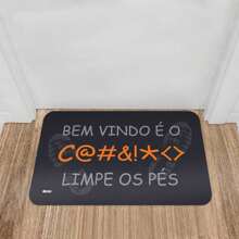 Tapete de Entrada 40x60cm Bem Vindo e o Ca - Multicolorido - Visão 2
