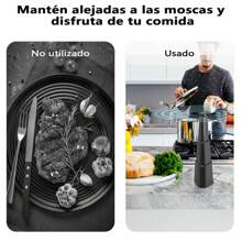 SHIXIONG Paquete de 4 ventiladores repelentes de moscas, ventilador para matar moscas de mesa, ventilador repelente de insectos sin químicos, repele moscas, avispas, abejas, para picnic, patio, uso doméstico - Negro - Ver 6