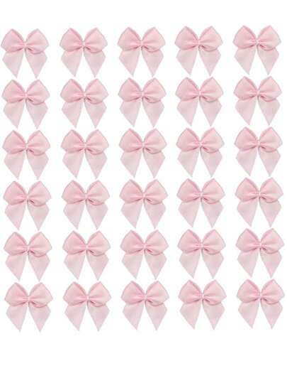 彩虹 20 件/50 件高品质迷你彩色蝴蝶结丝带和花朵贴花，适用于 DIY 工艺，可用于缝纫、剪贴簿、婚礼和礼物，以及返校情人节