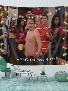 1 件 HYYCCUE Gibby - 能量派对挂毯，粉色，卧室客厅壁挂装饰，现代方形涤纶纤维挂毯，适用于房间客厅卧室装饰，房间旗帜，房间装饰，挂毯，墙壁艺术，房间用品，房间旗帜，家居装饰，壁挂，粉色挂毯 - 彩色 - 查看 8