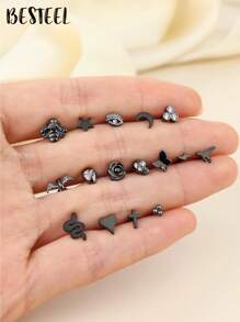 BESTEEL 1 buc. Bijuterii piercing Tragus pentru femei bărbați Helix cartilaj cercei conchii nas Stud din oțel inoxidabil Medusa Labret buze inel