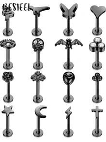 BESTEEL 1 buc. Bijuterii piercing Tragus pentru femei bărbați Helix cartilaj cercei conchii nas Stud din oțel inoxidabil Medusa Labret buze inel