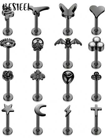 BESTEEL 1Pc Tragus Piercing Jewelry For Women Men Helix Cartilage Conch Earring Nose Stud Stainless Steel Medusa Labret Lip Ring