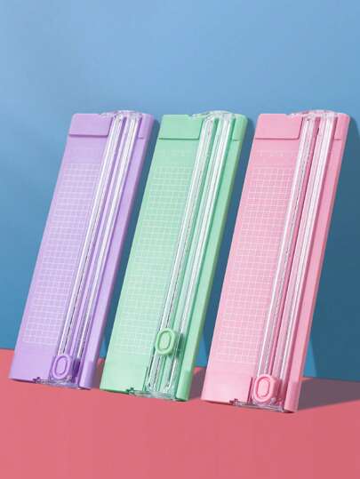 随机款式 A4 尺寸双向裁纸刀，手持式手动裁纸器，带尺子的多功能办公裁纸工具，便携式桌面裁纸刀